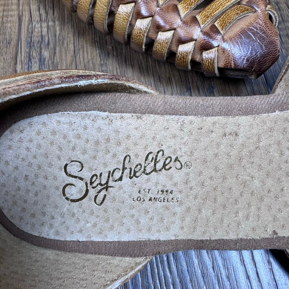 Seychelles Woven Leather Flats size 9 trinket ankle strap pointed toe - Picture 14 of 15